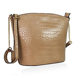 Croc Embossed Shoulder Bag - Lilac