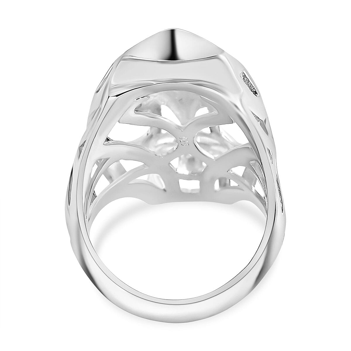 Royal Bali Collection - Dragon with Blue Sapphire Ring in Sterling Silver , Silver Wt. 10.80 Gms.