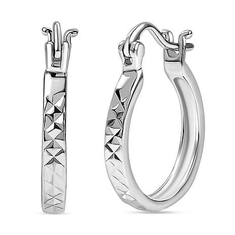 RHAPSODY 950 Platinum Full Hoop Earring with Clasp, Platinum Wt. 3.38 Gms.