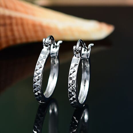 RHAPSODY 950 Platinum Full Hoop Earring with Clasp, Platinum Wt. 3.38 Gms.