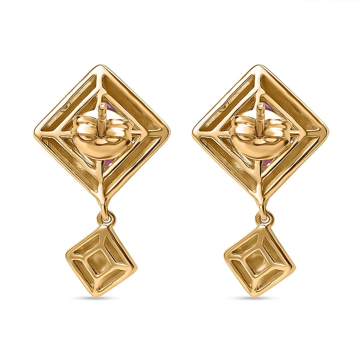 Nebula Quartz Galaxy Glow Solitaire Stud Push Back Earrings in 18K Vermeil Yellow Gold Plated Sterling Silver 3.54 Ct. Nebula Quartz Galaxy Glow Solitaire Stud Push Back Earrings in 18K Vermeil Yellow Gold Plated Sterling Silver 3.54 Ct.