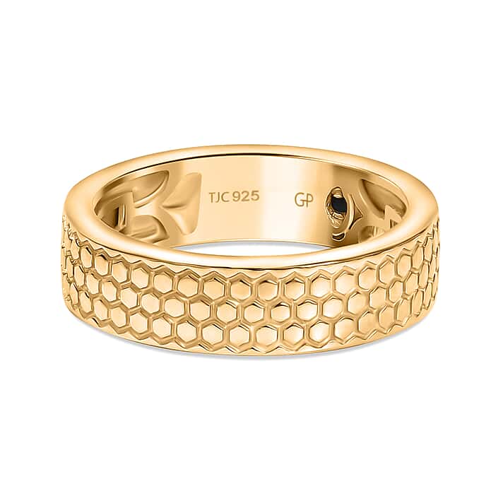 GP Honey Comb Collection - Band Ring in 18K Vermeil Yellow Gold Over Sterling Silver