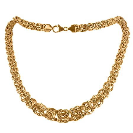 One Time Closeout - 9K Yellow Gold Handmade Graduated Byzantine Necklace (Size 20) with Lobster Clasp, Gold Wt. 22.87 Gms