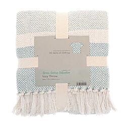 Green Living Collective Cotton Throw Blanket (Size 200x170 cm) - Brown