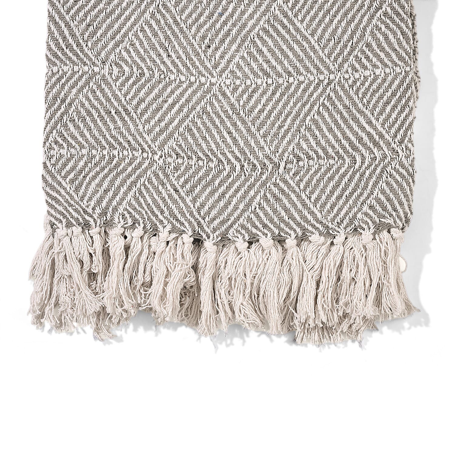 Green Living Collective Cotton Throw Blanket (Size 200x170 cm) - Beige