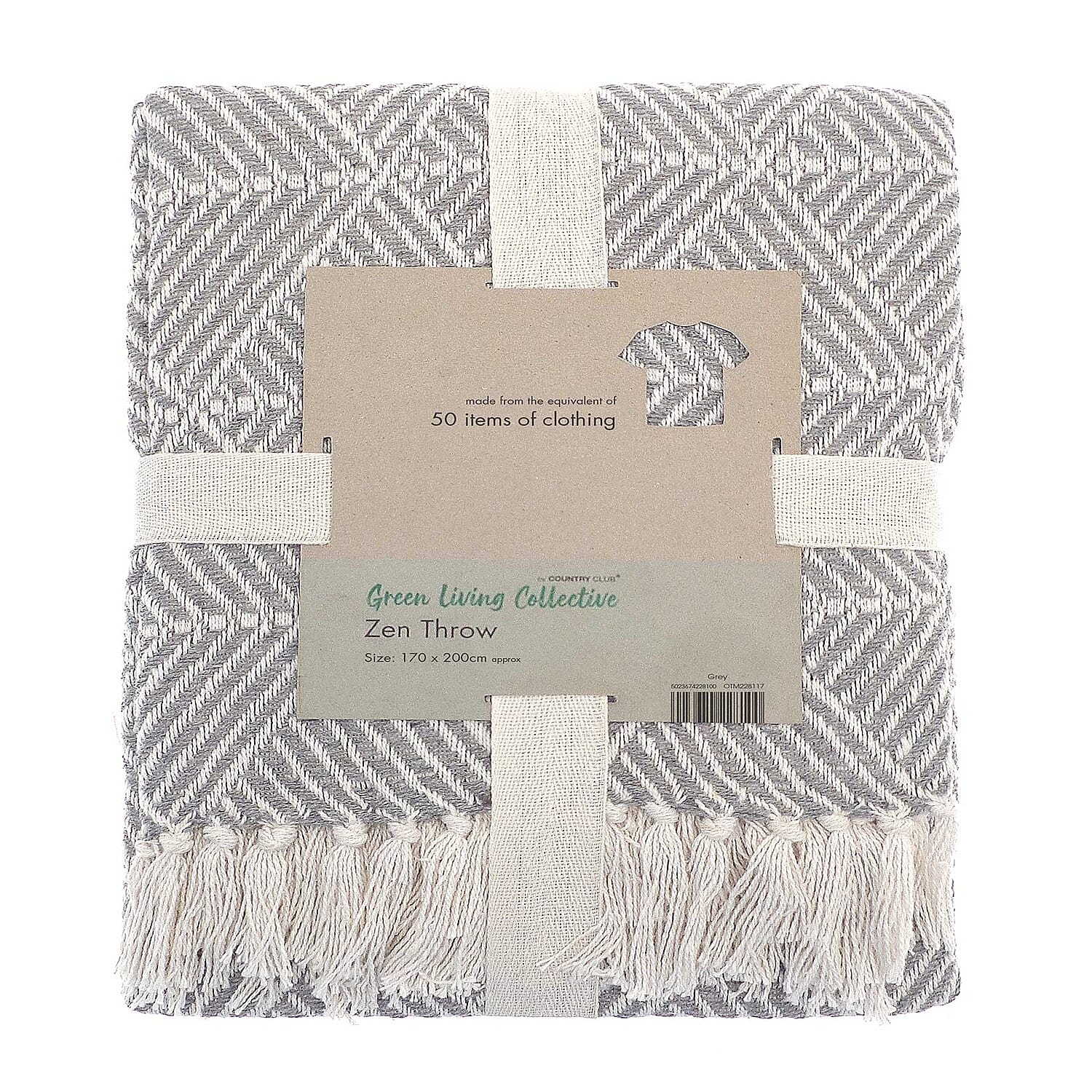 Green Living Collective Cotton Throw Blanket - Grey