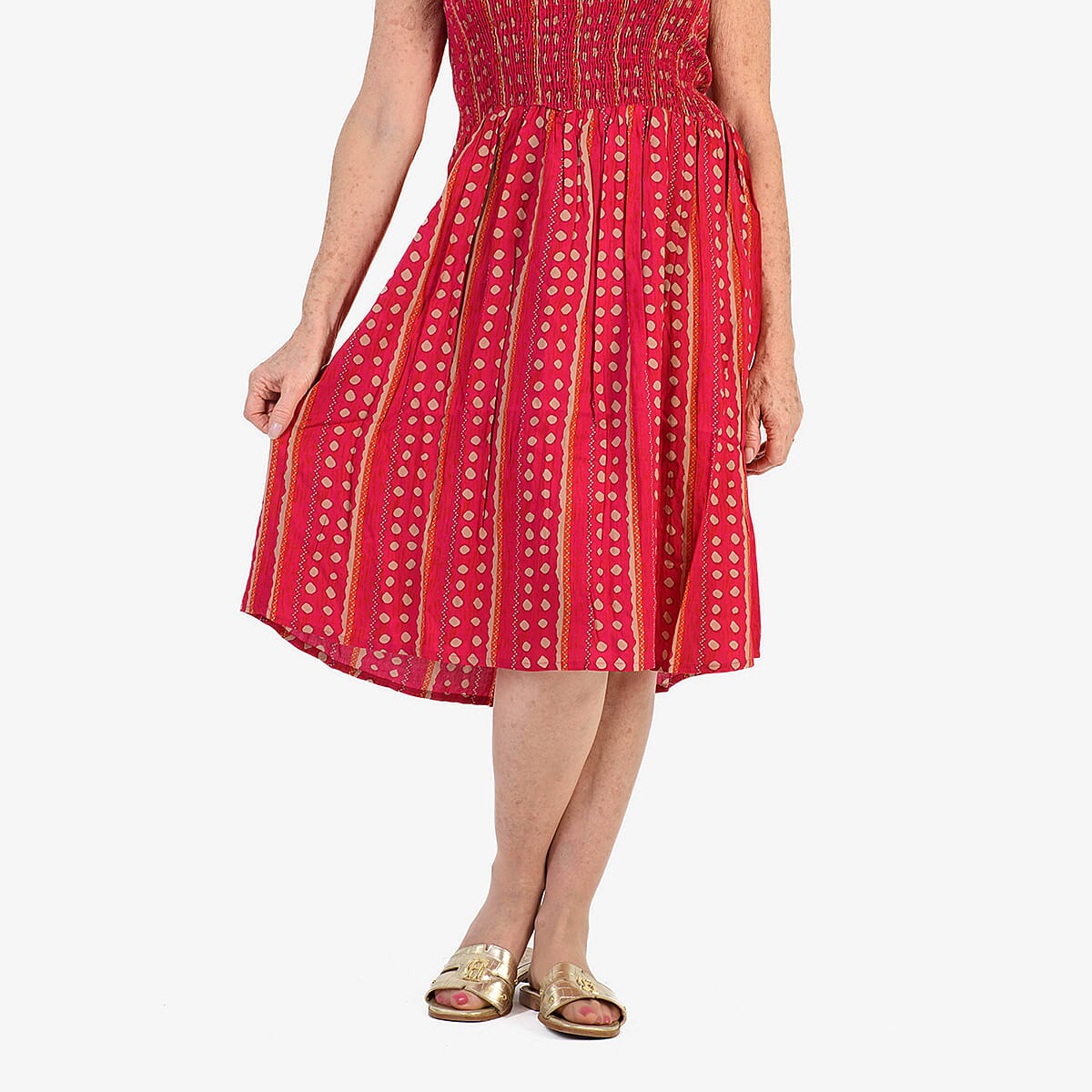 Nabella Signature Collection - Signature Collection Spot Print 3-in-1 Multi-Style Convertible Dress (Size 12) - Hot Pink