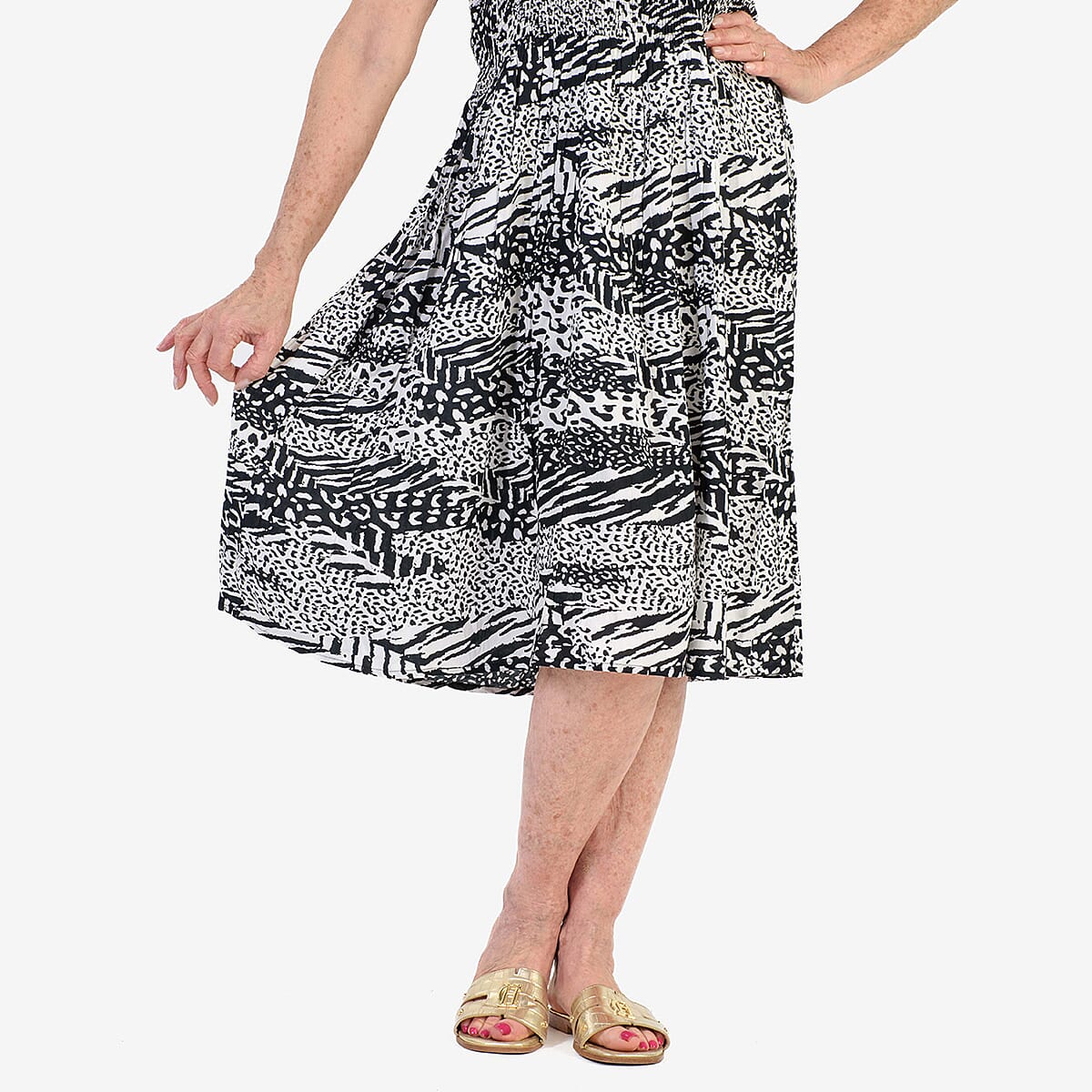 Nabella Signature Collection - Signature Collection Animal Print 3-in-1 Multi-Style Convertible Dress (Size 18) - Black & White