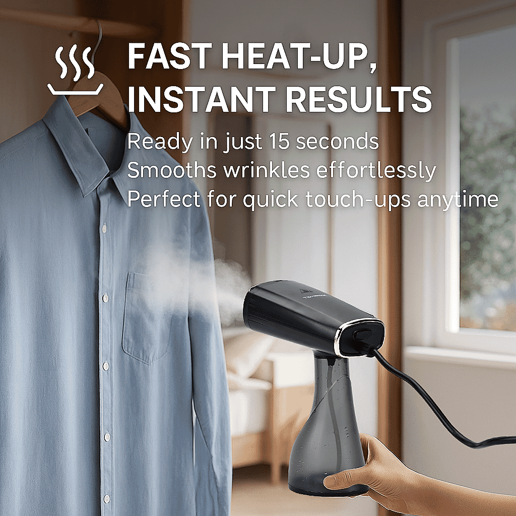 Homesmart Advance Technology Handheld Garment Steamer - Revolutionise Your Wardrobe Care Routine - 380ml