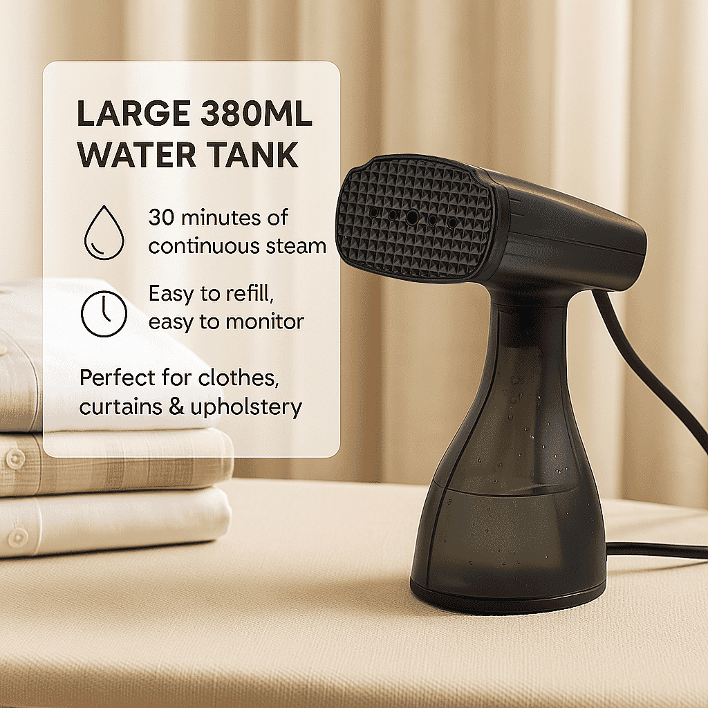 Homesmart Advance Technology Handheld Garment Steamer - Revolutionise Your Wardrobe Care Routine - 380ml