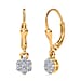 Luxuriant Diamond Lab Grown Diamond (SI-G-H) Pressure Set Lever Back Earrings in 18K Vermeil Yellow Gold Plated Sterling Silver 0.50 Ct.