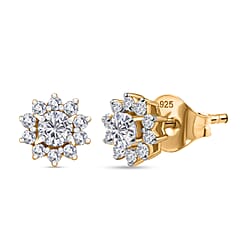 LUXURIANT Lab Grown Diamond (SI G/H) Earring with Push Back in Rhodium Overlay Sterling Silver 0.50 Ct.