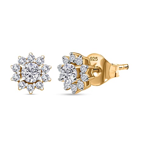 Luxuriant Lab Grown Diamond (SI-GH) Earring with Push Back in 18K Vermeil Yellow Gold Plated Sterling Silver 0.50 Ct.