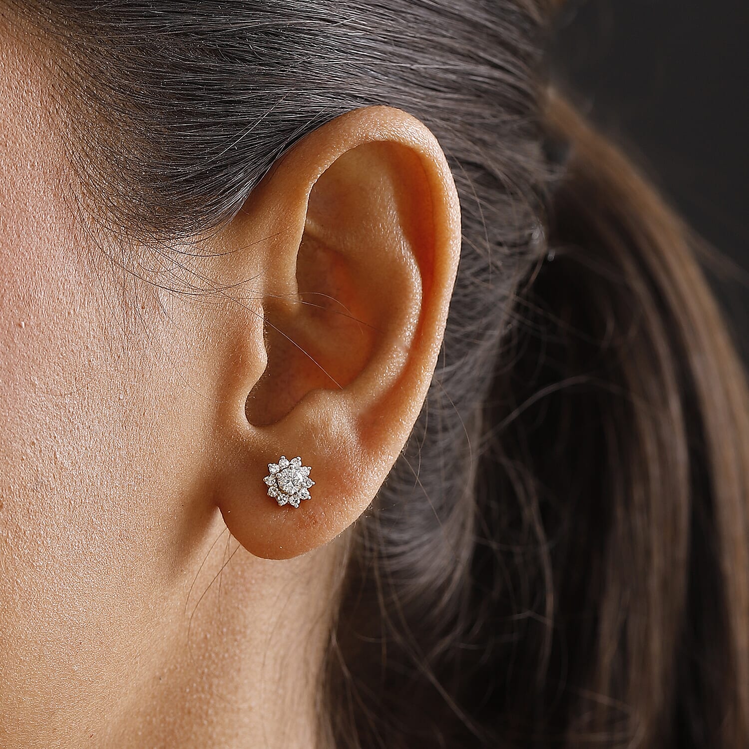 Luxuriant Lab Grown Diamond (SI-GH) Earring with Push Back in 18K Vermeil Yellow Gold Plated Sterling Silver 0.50 Ct.