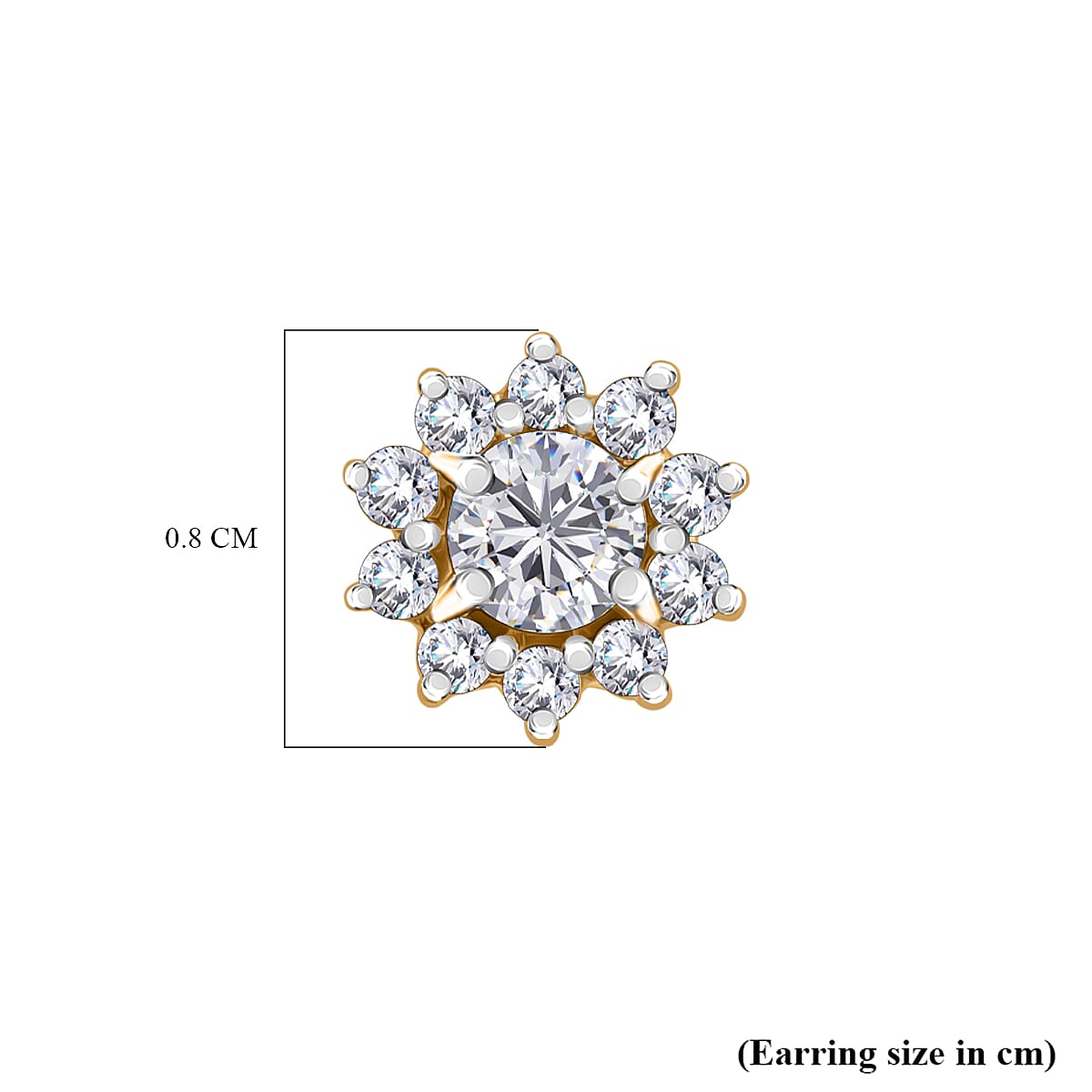 Luxuriant Lab Grown Diamond (SI-GH) Earring with Push Back in 18K Vermeil Yellow Gold Plated Sterling Silver 0.50 Ct.