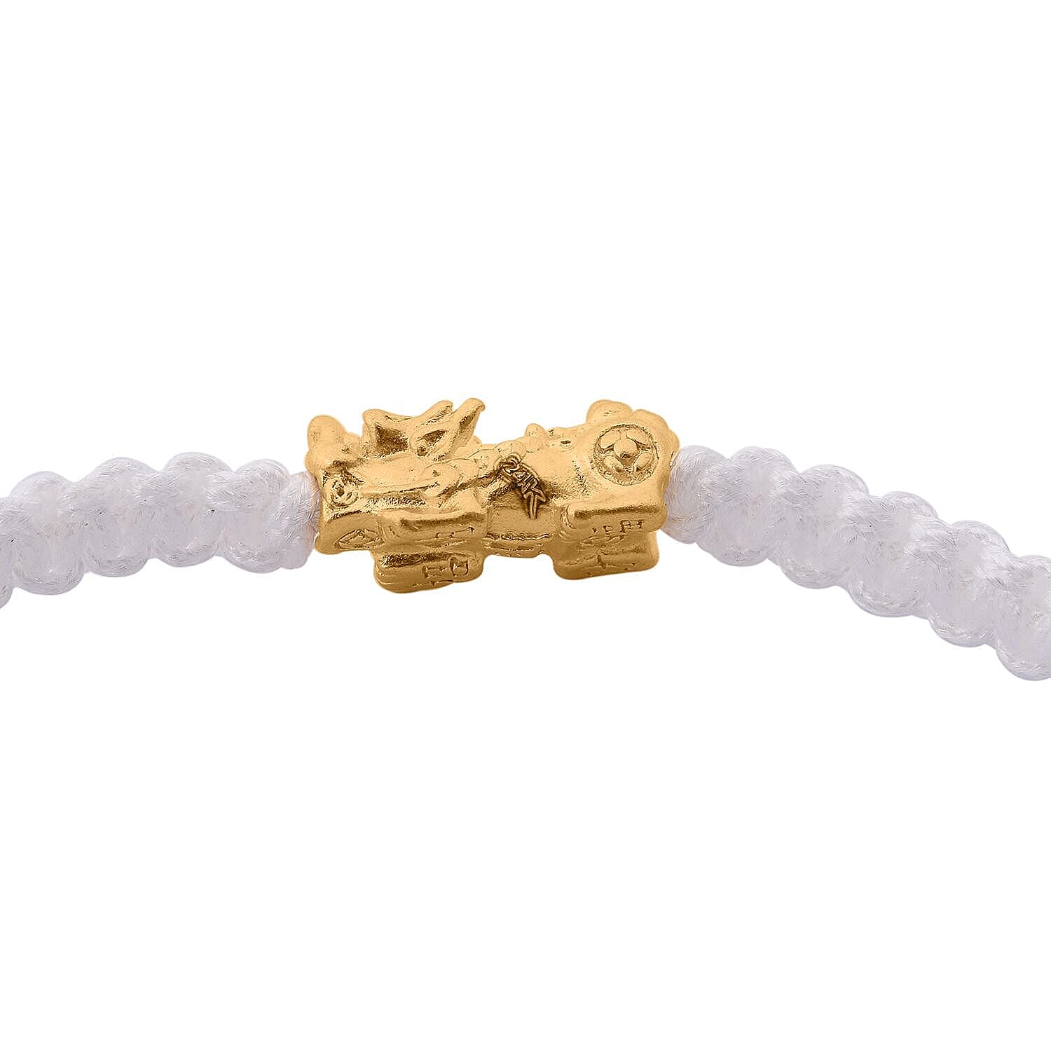 24K (99.99% Purity) Yellow Gold Pixiu Adjustable Bracelet Colour - White