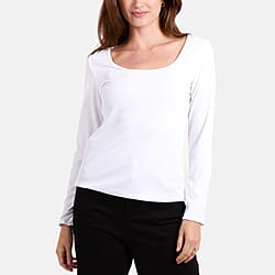 Misumi Scoop Neck Ribbed Long Sleeve Top