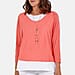 Misumi - Cotton Double Layer Top with Free Necklace (Size - One Size) - Navy