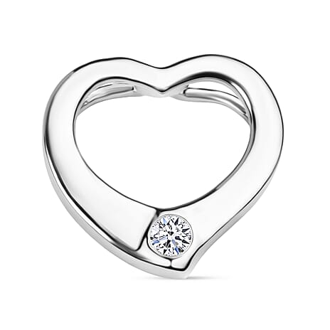 Luxuriant Diamond Lab Grown Diamond (SI-G-H) Heart Pendant in Rhodium Overlay Sterling Silver