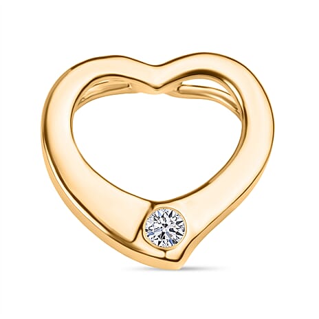 Luxuriant Lab Grown Diamond Heart Pendant in 18K Vermeil Yellow Gold Plated Sterling Silver