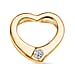LUXURIANT Lab Grown Diamond Solitaire Heart Pendant in 18K Vermeil Yellow Gold Plated Sterling Silver (SI G/H)