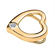 LUXURIANT Lab Grown Diamond Solitaire Heart Pendant in 18K Vermeil Yellow Gold Plated Sterling Silver (SI G/H)
