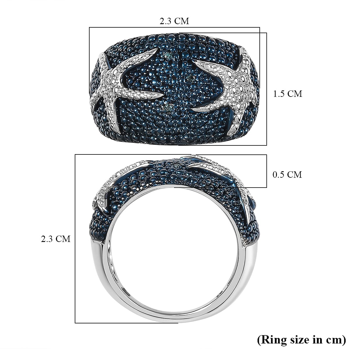 Blue Diamond Star Fish Ring Blue Diamond Star Fish Ring