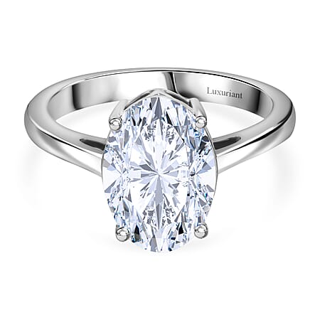 LUXURIANT 3 Ct. Oval-Cut Lab Grown Diamond Solitaire Ring in 950 Platinum IGI Certified (VS2/G)