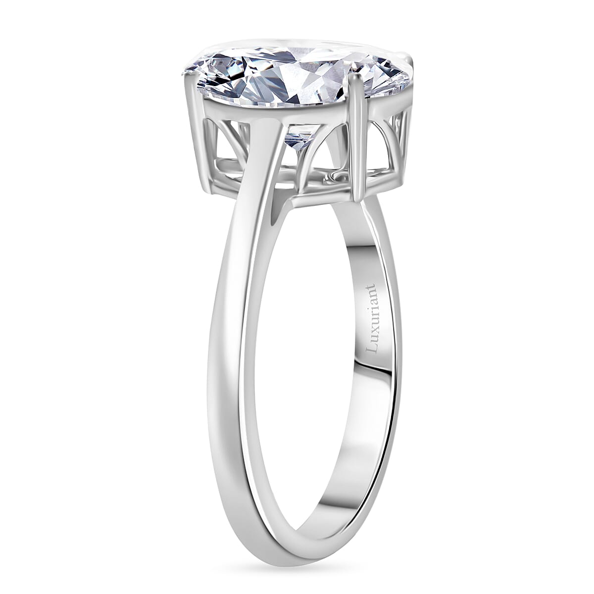 Luxuriant Diamond 950 Platinum IGI Certified (VS2-G) Oval Cut Lab Grown Diamond Ring 3.02 Ct.