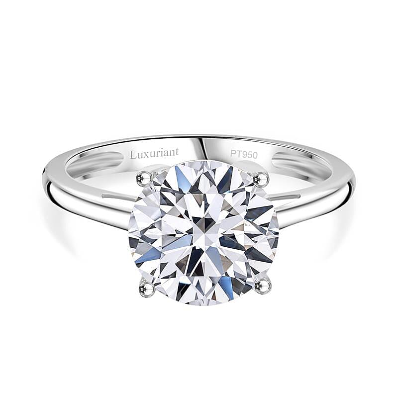 Luxuriant Diamond 950 Platinum IGI Certified Round Lab Grown Diamond Ring 3.00 Ct.