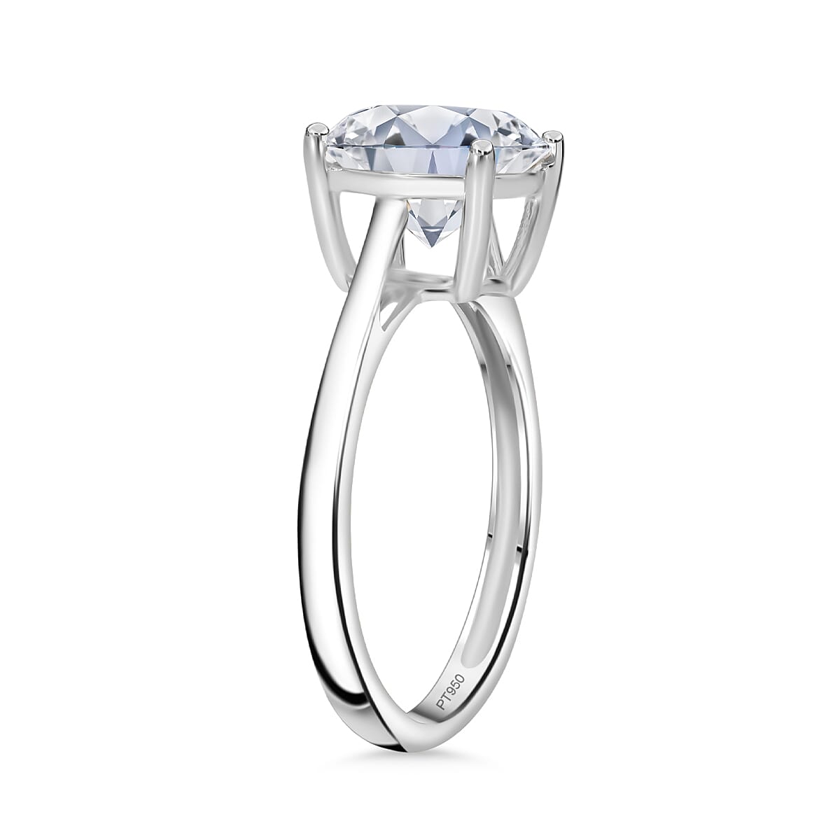 Luxuriant Diamond 950 Platinum IGI Certified Round Lab Grown Diamond Ring 3.00 Ct.