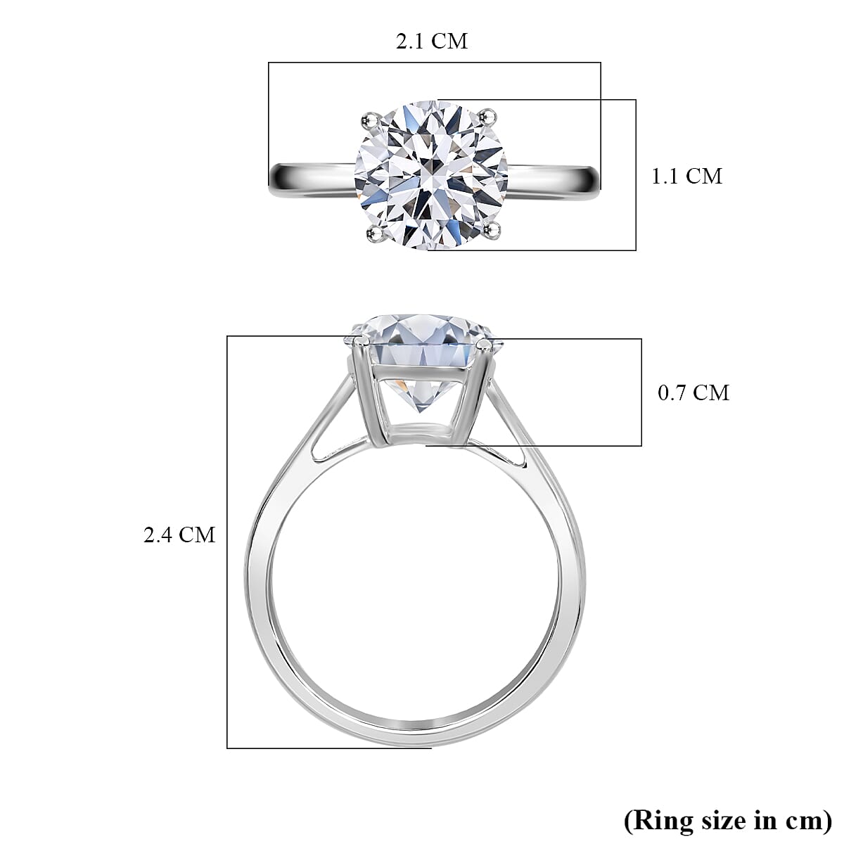 Luxuriant Diamond 950 Platinum IGI Certified Round Lab Grown Diamond Ring 3.00 Ct.