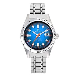 Mathey Tissot - Mergulhador MRG3 Automatic Movt. 20ATM WR Orange Dial Mens Watch with Silver Colour Stainless Steel Strap