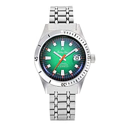 Mathey Tissot - Mergulhador MRG3 Automatic Movt. 20ATM WR Orange Dial Mens Watch with Silver Colour Stainless Steel Strap