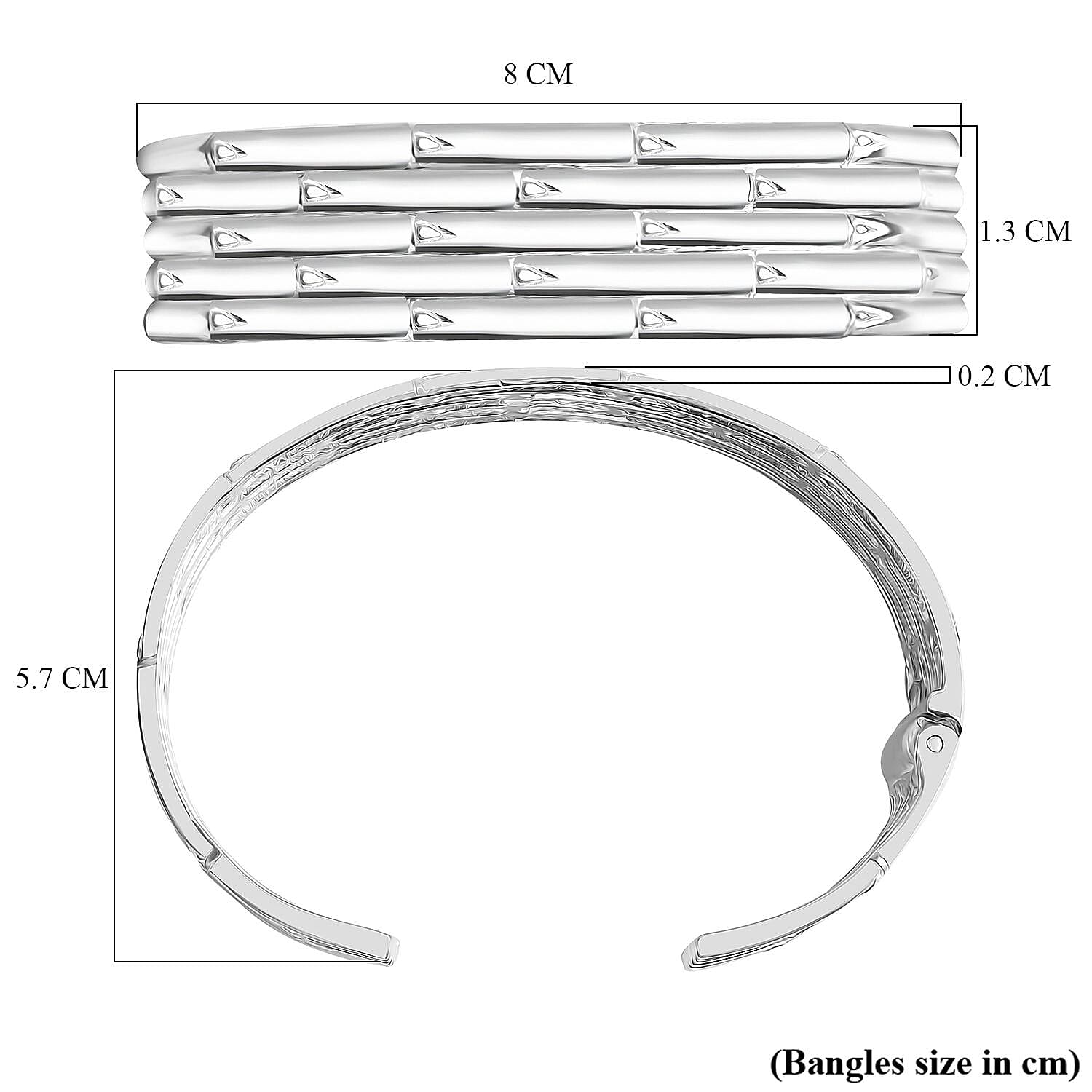 Royal Bali Collection - Sterling Silver Bangle (Size 7.5), Silver Wt. 47.03 Gms.