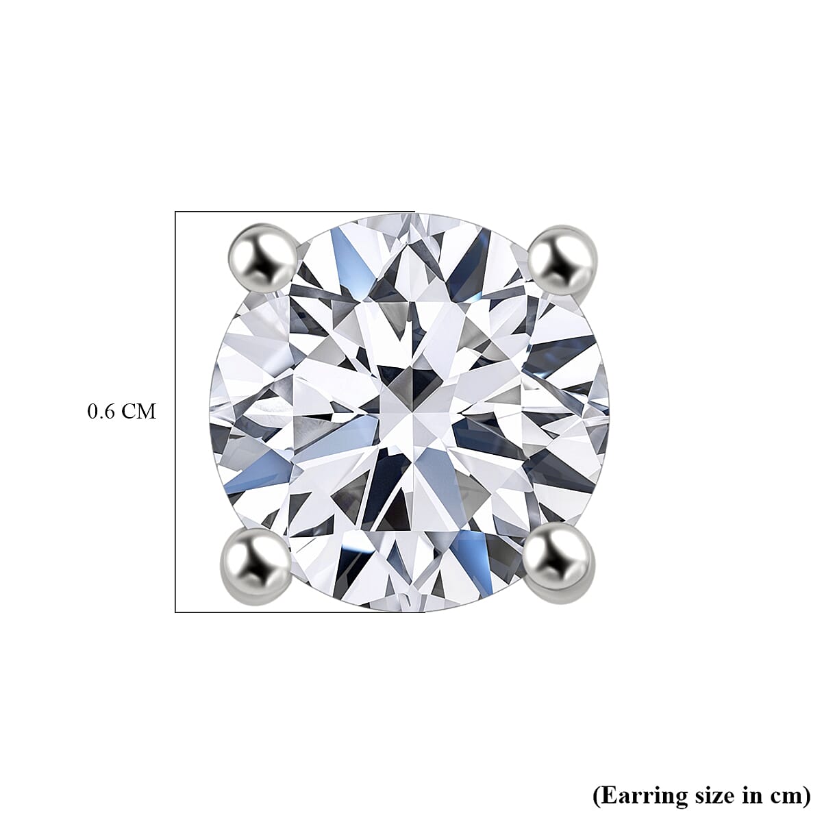 Luxuriant Diamond Lab Grown Diamond Push Back Stud Earrings in Platinum Overlay Sterling Silver 1.50 Ct.