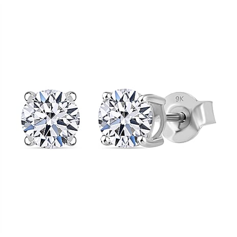 Luxuriant 9K White Gold Lab Grown Diamond (SI-GH) Earring with Push Back 1.50 Ct.