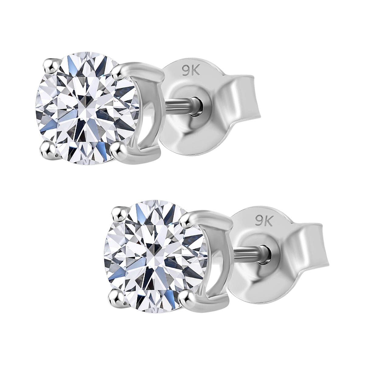 Luxuriant 9K White Gold Lab Grown Diamond (SI-GH) Earring with Push Back 1.50 Ct.