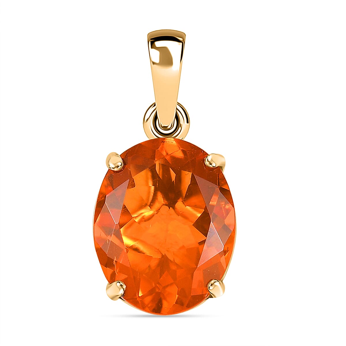 9K Yellow Gold AAA Crimson Fire Opal Pendant 1.94 Ct.