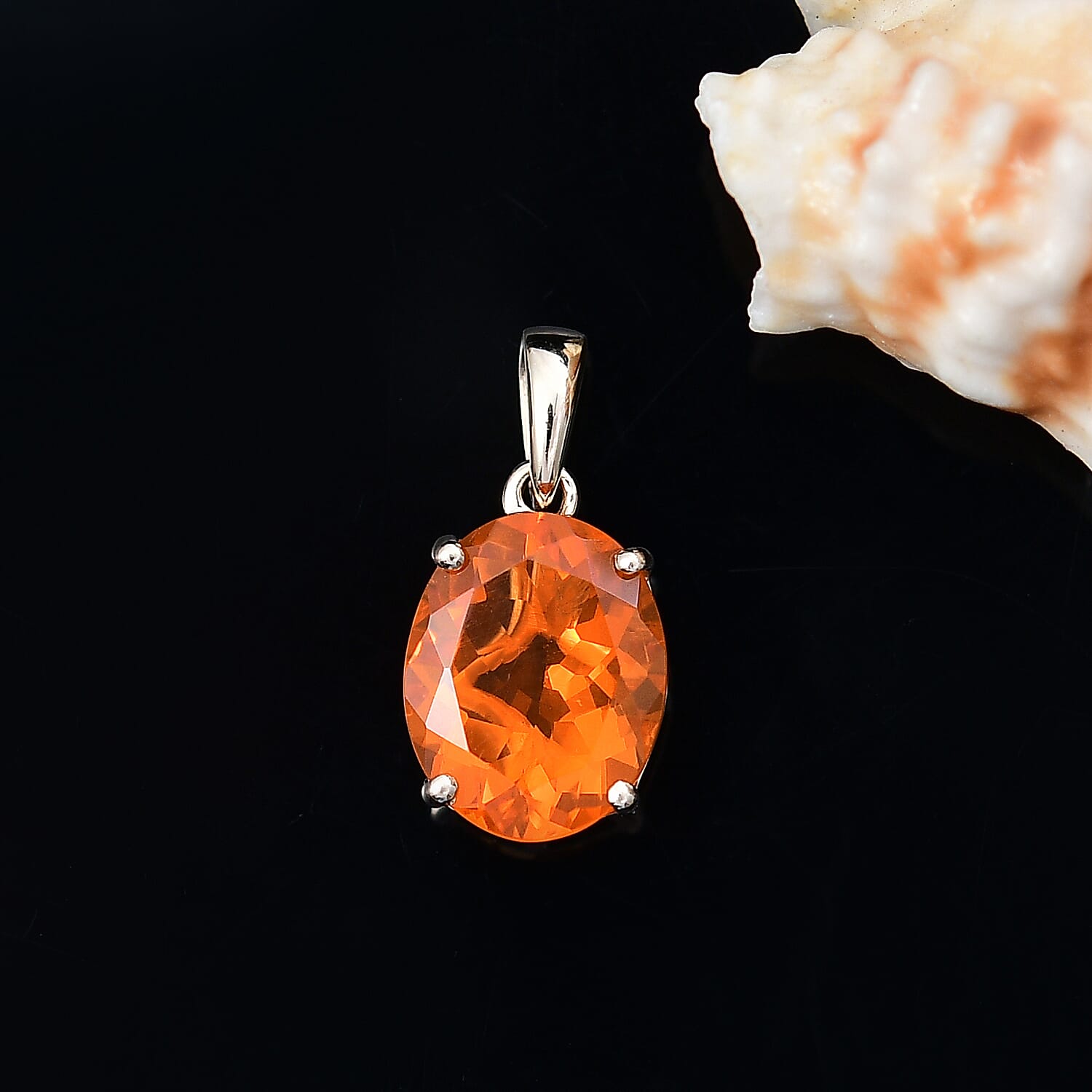 9K Yellow Gold AAA Crimson Fire Opal Pendant 1.94 Ct.