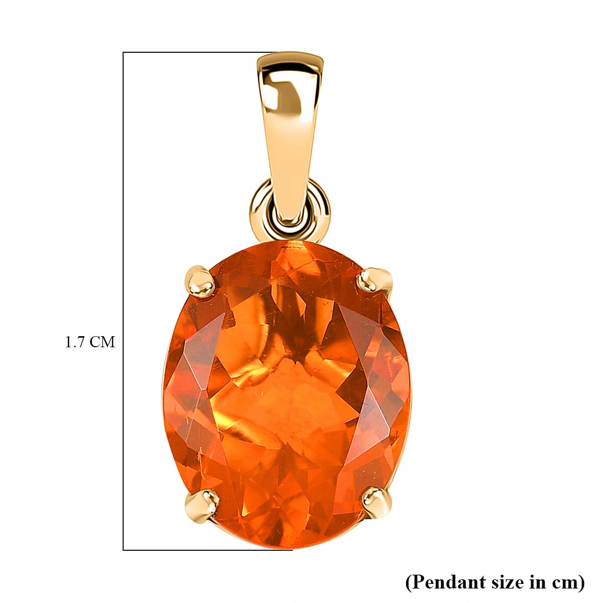 9K Yellow Gold AAA Crimson Fire Opal Pendant 1.94 Ct.