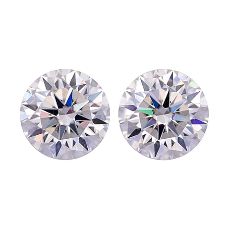 2 Pcs Set - Moissanite Round Shape Gemstones 2.00 Ct.