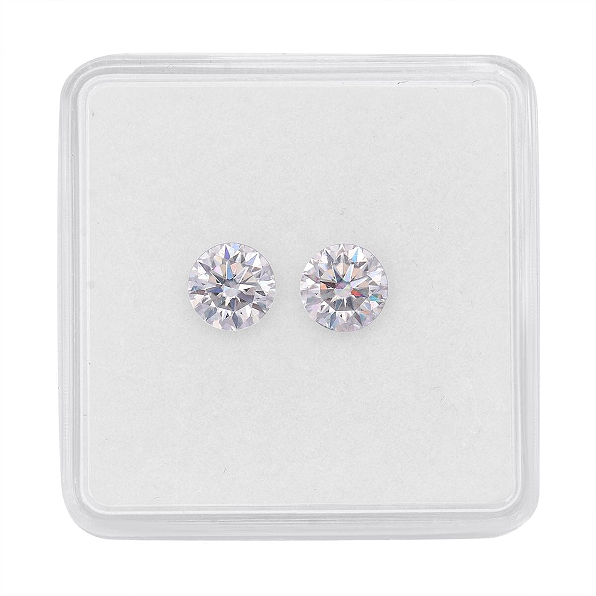 2 Pcs Set - Moissanite Round Shape Gemstones 2.00 Ct. 2 Pcs Set - Moissanite Round Shape Gemstones 2.00 Ct.
