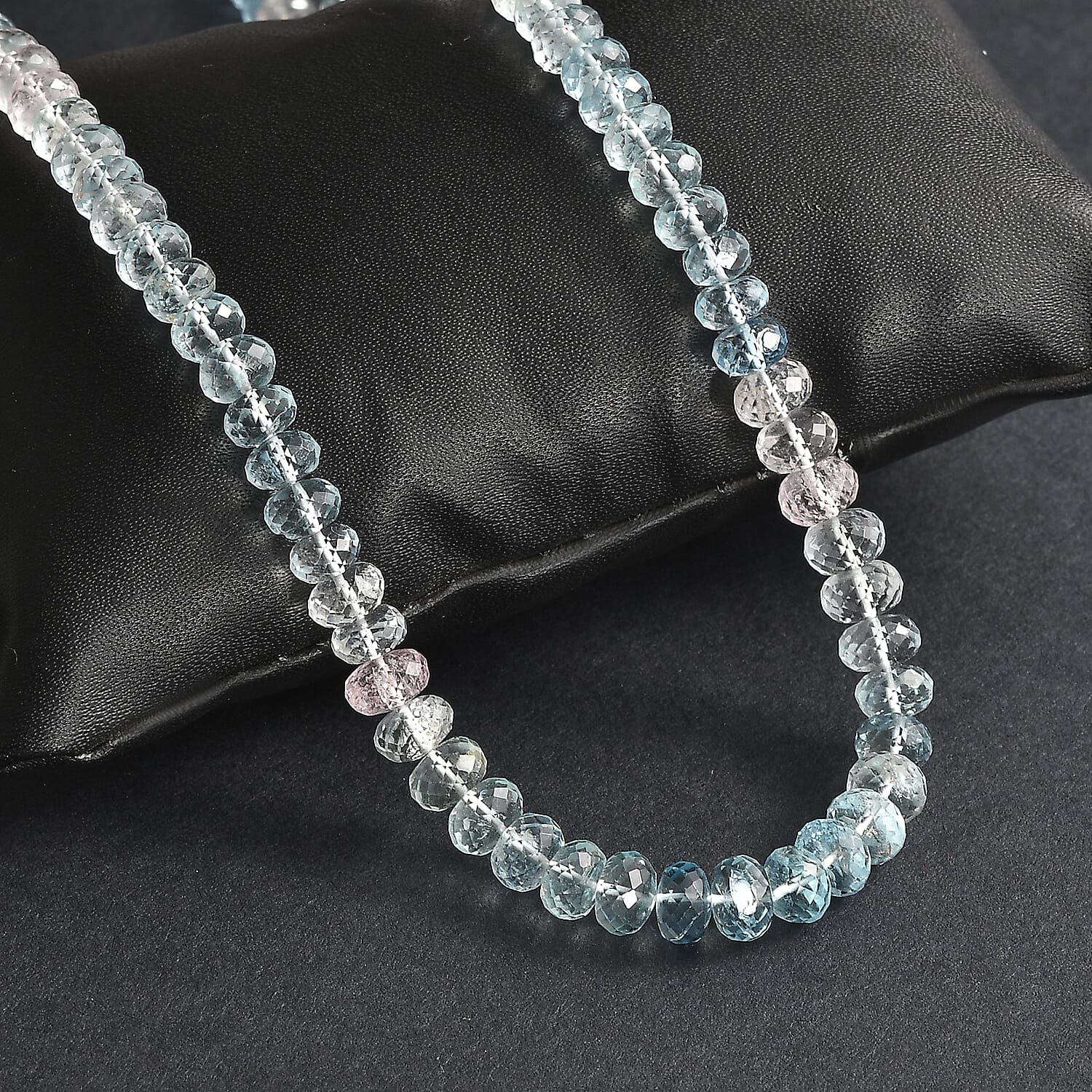 Aquamarine and Morganite Necklace (Size - 18+2 Ext.) in Yellow Gold Plated Sterling Silver 125.00 Ct.