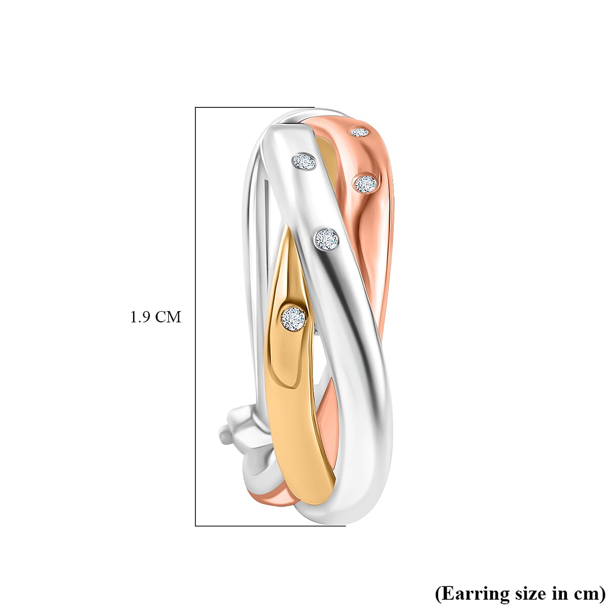 Moissanite J Hoop Half Hoop Earrings