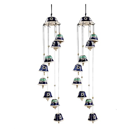 Set of 2 Ceramic Hanging 8 Bells Set of 2 Ceramic Hanging 8 Bells