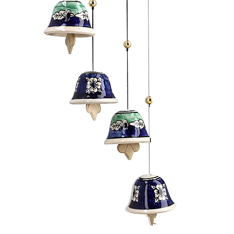 Set of 2 Ceramic Hanging 8 bells - Navy