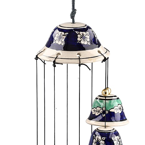 Set of 2 Ceramic Hanging 8 bells - Navy