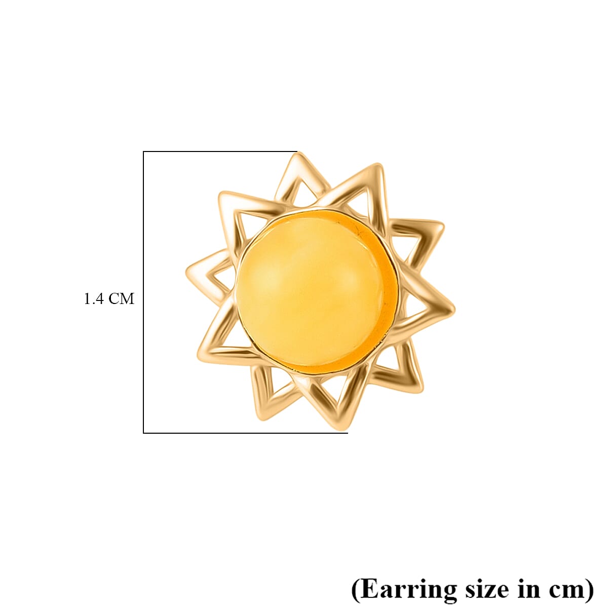 Butterscotch Amber Push Back Earrings in Gold Plated Sterling Silver