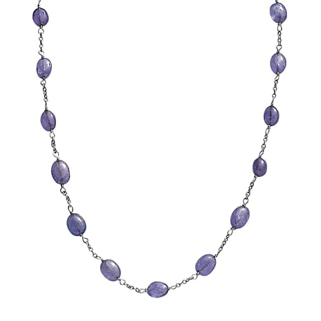 Tanzanite  Necklace (Size - 24) in Rhodium Overlay Sterling Silver 47.00 ct  42.000  Ct.
